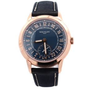 Patek Philippe Complications Rose Gold 42mm Blue Arabic & Stick Dial Swiss Eta