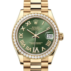 Rolex Datejust 31 Green Roman Diamond Dial