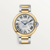 Cartier Ballon White and Gold Men Watch Swiss Eta