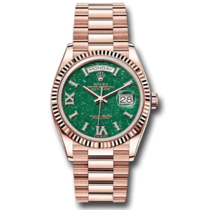 Rolex Day-Date Green Aventurine Set Everose Gold