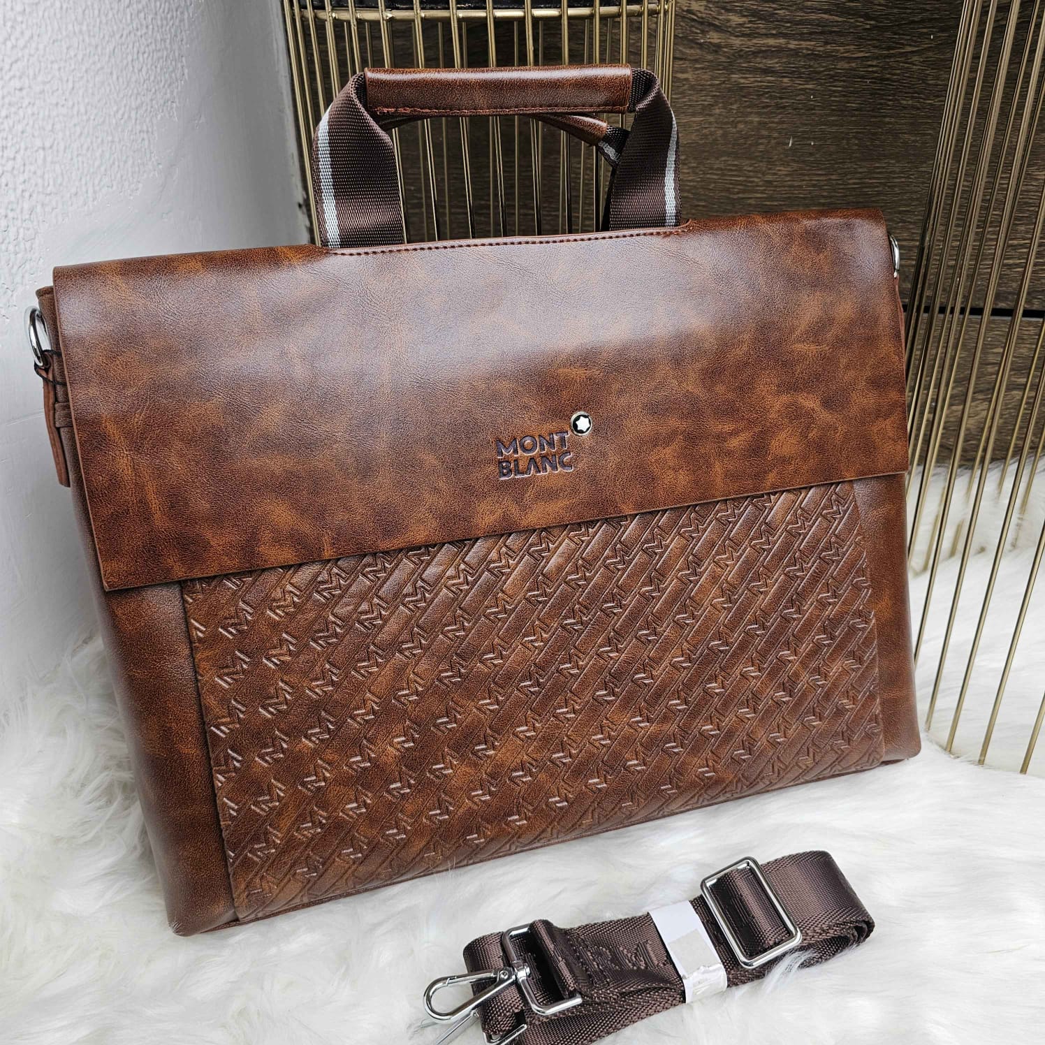 Mont Blanc Laptop Bag M3301-9A Brown