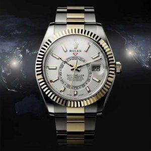 Rolex sky dweller two tone white dial 533
