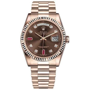 Rolex Oyster Day-Dat Ruby Chocolate Dial President