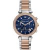 Michael Kors Ladies Parker Two-Tone Navy Chronograph Designer Watch Mk6141