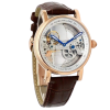 Patek Philippe Automatic Rose Gold Transparent Dial Leather Strap