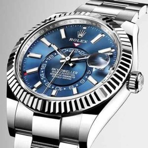 Rolex Sky Dweller watch Oyster steel blue dial